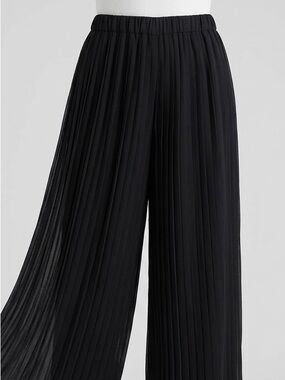 Lowrys Farm Black Wide Leg Ribbed Boho Culottes Cropped Pants